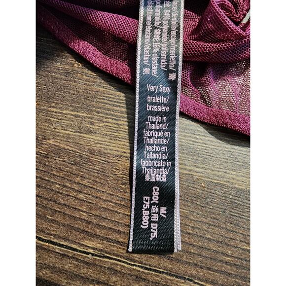 Victoria's Secret Burgundy Lacey Razorback Bralete Size Medium - Picture 7 of 7